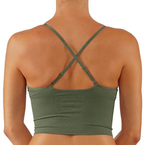 Criss cross Bralette Crop top removable padding - Picture 2 of 3